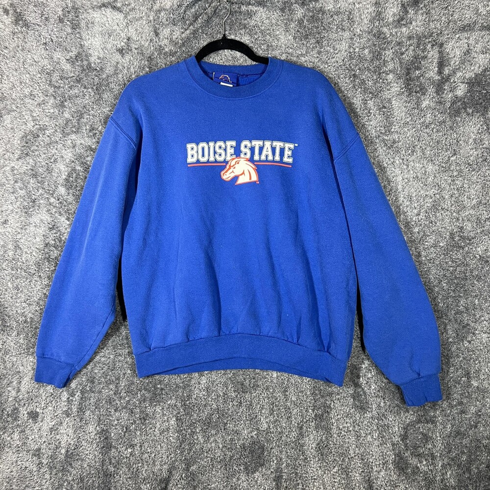 Boise State Broncos Sweatshirt Mens Large Blue NCAA Football Pullover Crewneck